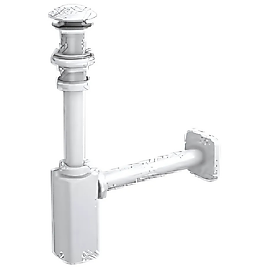 Lüx Taslı Beyaz Lavabo Sifonu