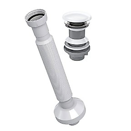 Beyaz Seramik Kapaklı Taşmasız Lavabo Sifonu