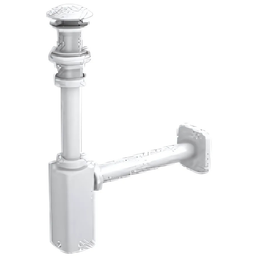 Lüx Taslı Beyaz Lavabo Sifonu